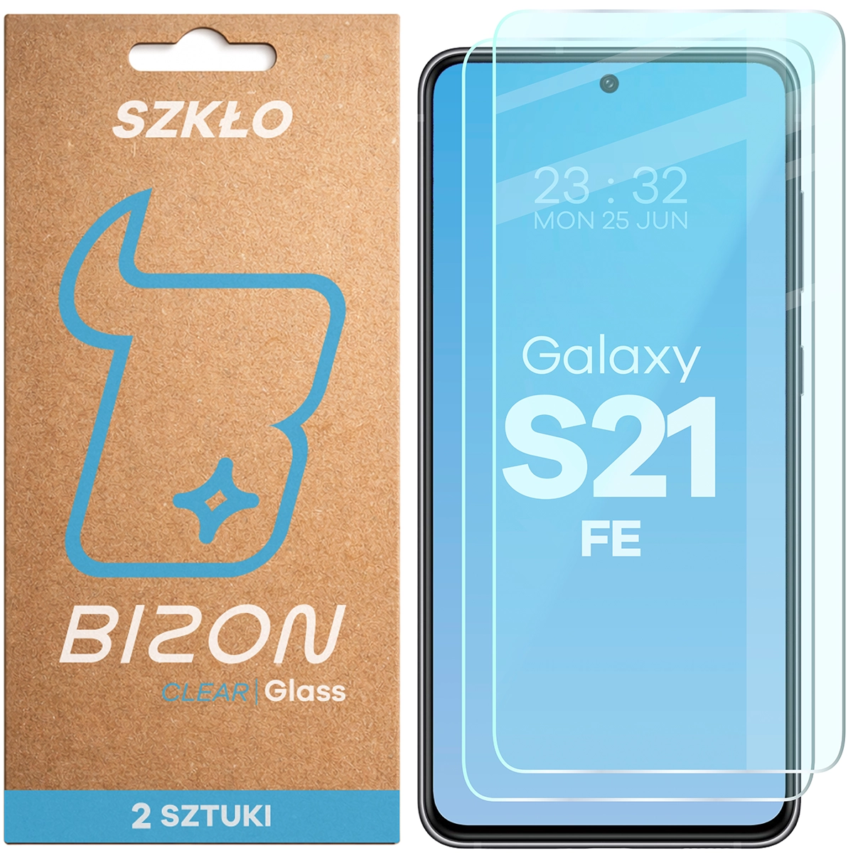 Szkło hartowane Bizon Glass Clear Duo do Samsung Galaxy S21 FE, 2 sztuki